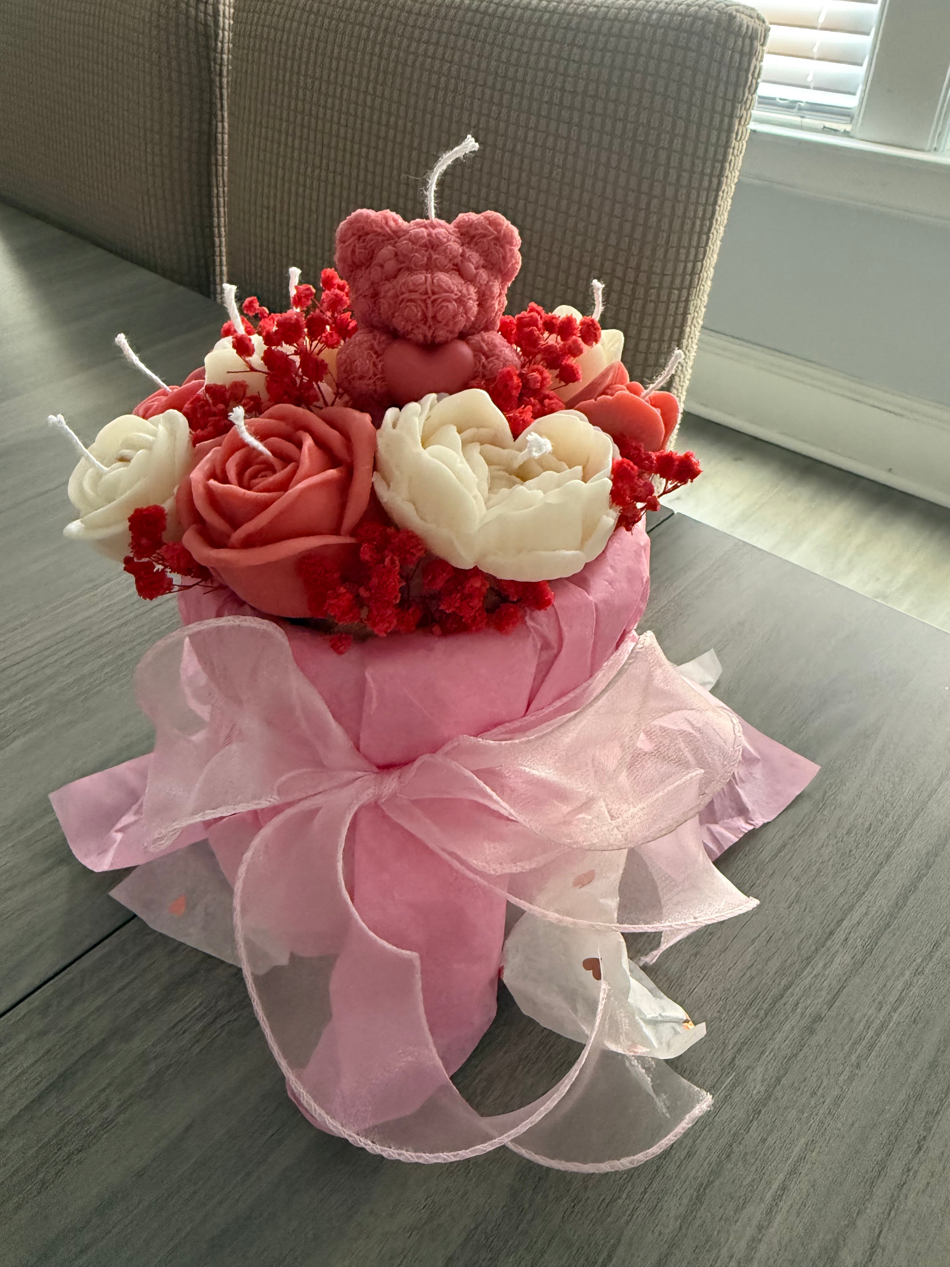 Rose Candle Bouquet – Valentine Gift