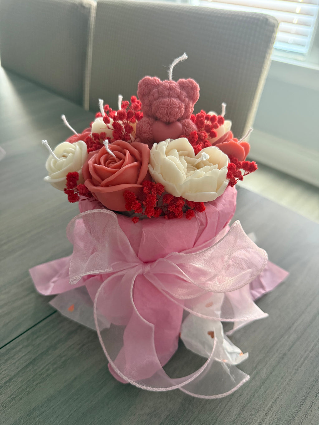 Rose Candle Bouquet – Valentine Gift