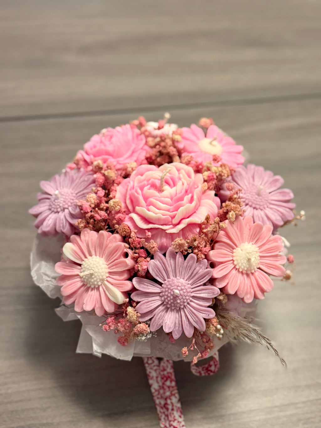 Gardenia Scented Candle Flower Bouquet – Luxury Handmade Gift