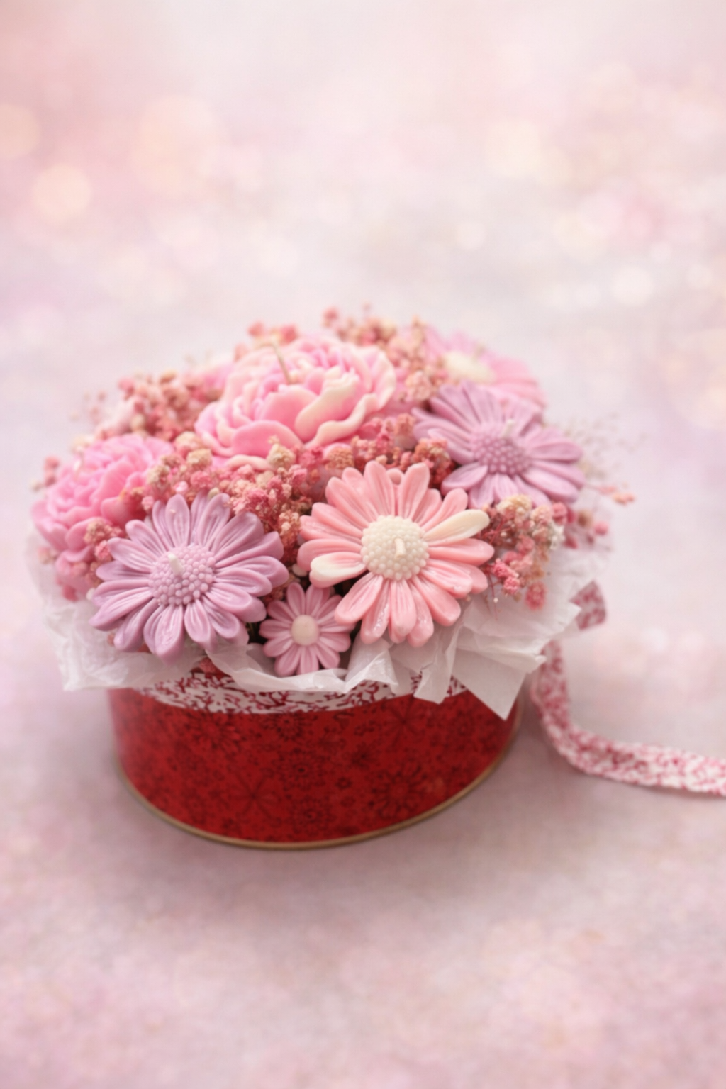 Gardenia Scented Candle Flower Bouquet – Luxury Handmade Gift